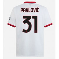 Pánský Fotbalový dres AC Milan Strahinja Pavlovic #31 2024-25 Venkovní Krátký Rukáv